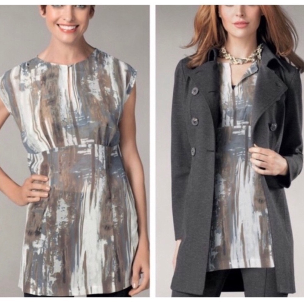 Cabi 651 Painted Watercolor Sheer Tunic | Small